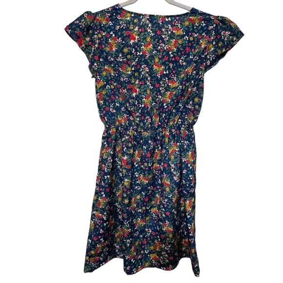 Tucker for Target Blue Floral Multicolor Mini Dress Pockets Summer Size Small - Picture 2 of 7